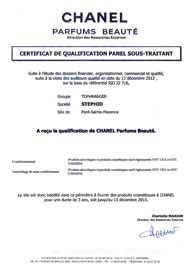 Certificat Chanel - Parfum beauté
