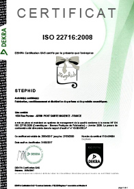 Certificat Iso 22716